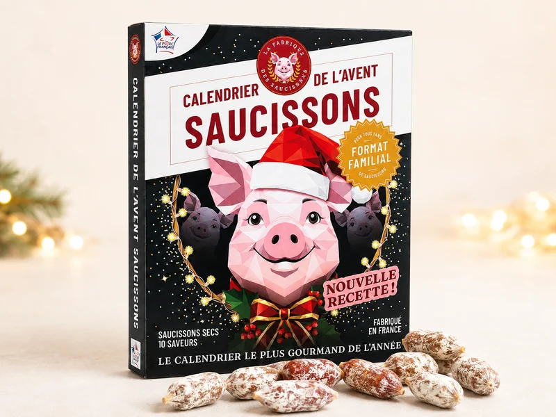 Calendrier avent saucisson XXL 360 grammes 60 mini-saucissons