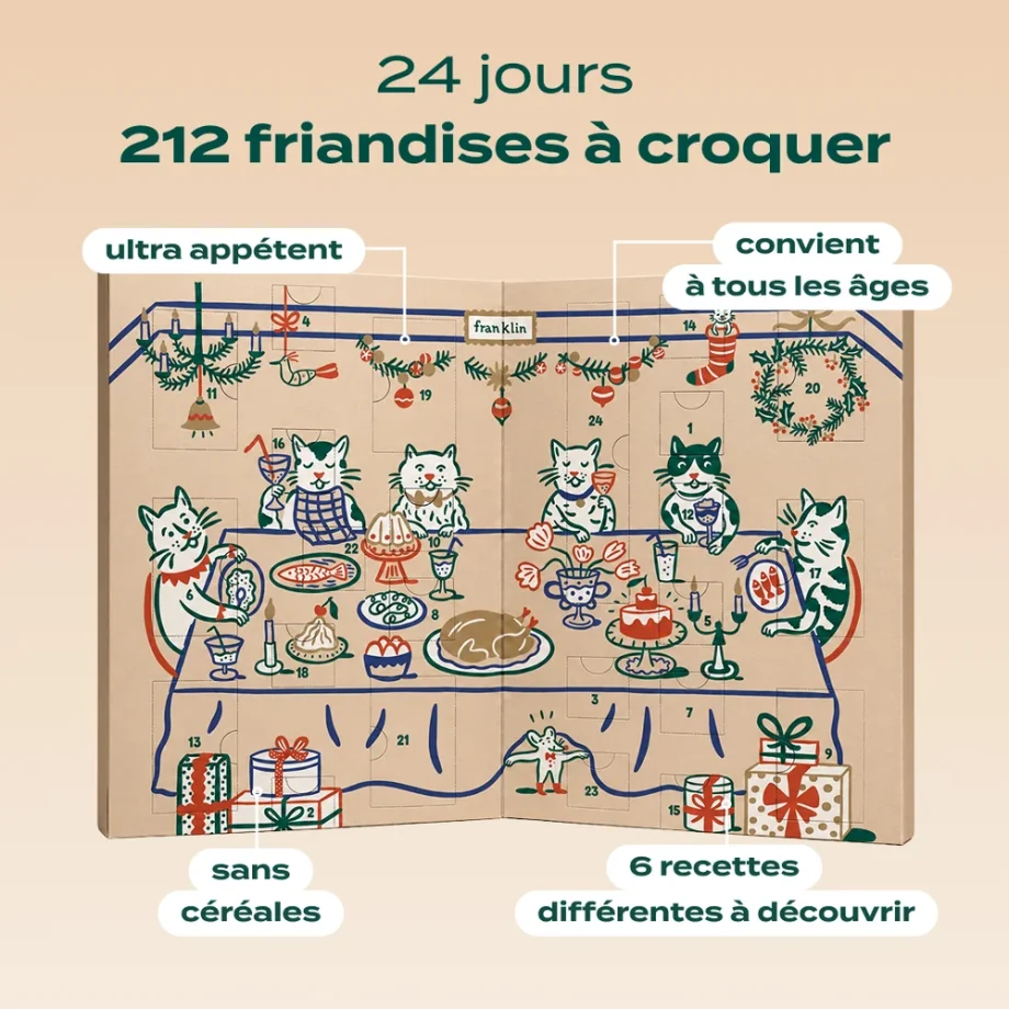 Calendrier de l'avent pour chat sans Céréales - Franklin